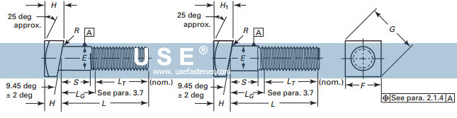 ASME B18.2.1 Askew Head Bolts